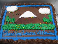 Glacier Basin thank you cake Thank you, Glacier Basin volunteers! Photo by Lynn Kittridge.
