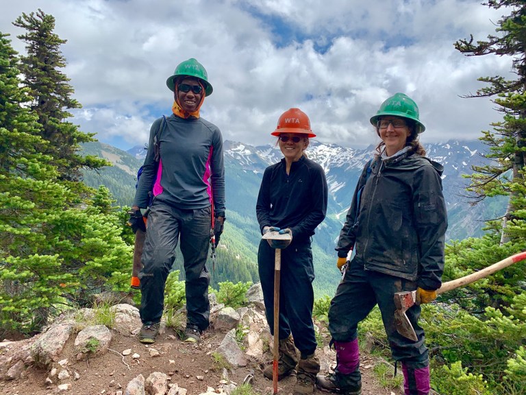 Taking a break to enjoy the view. Photo by Tom Griffith. 