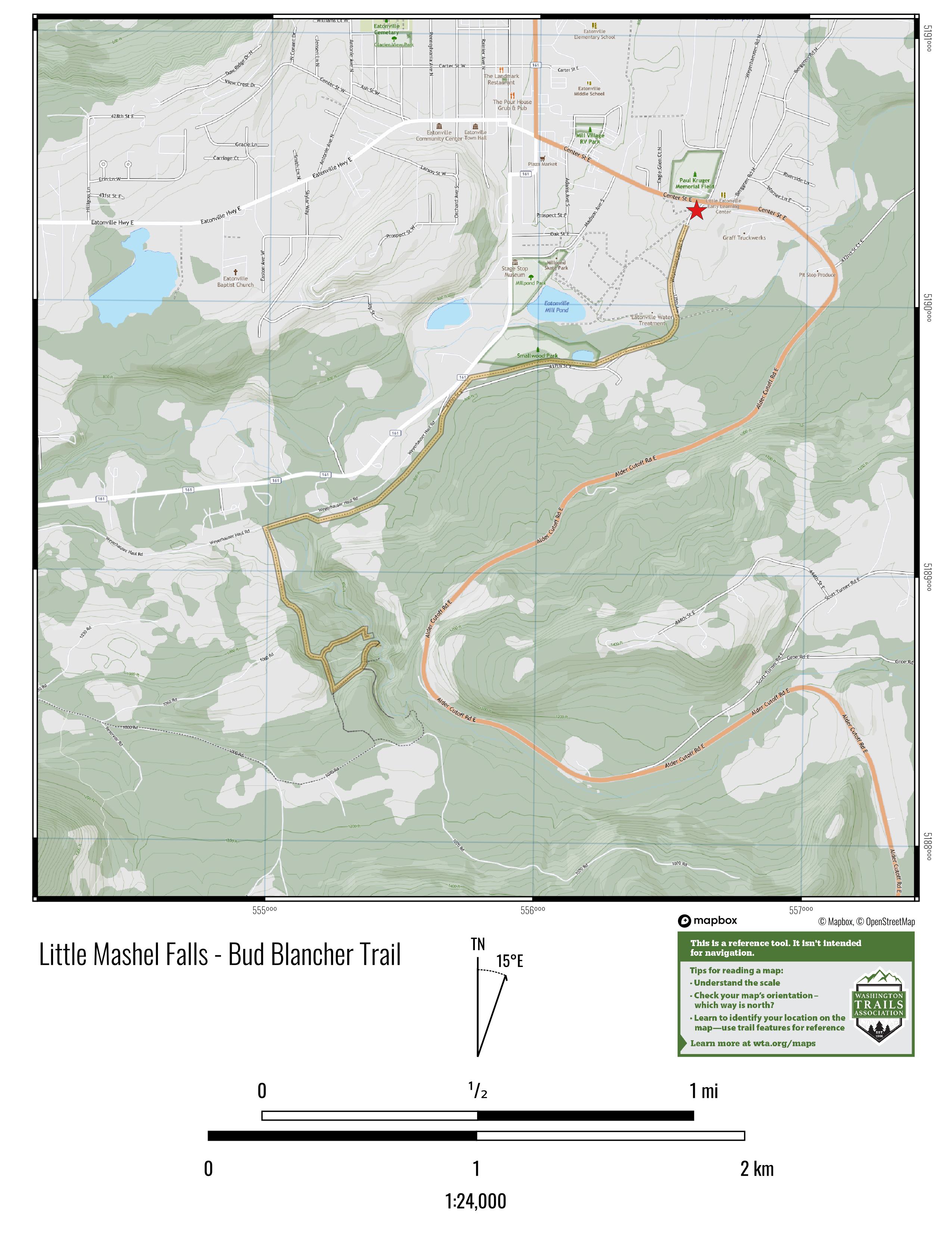 WTA Little Mashel Falls Bud Blancher Trail Map