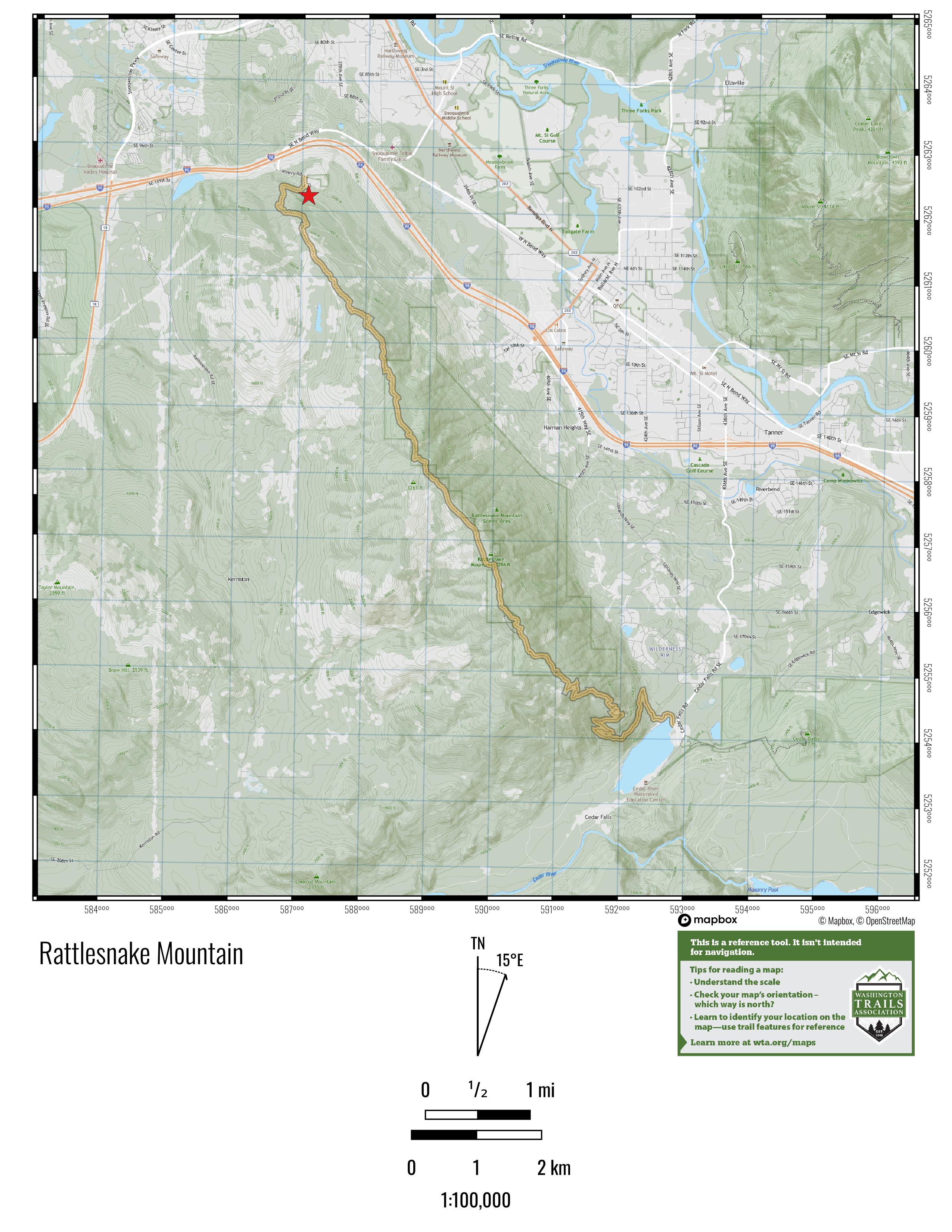 WTA Rattlesnake Mountain Map