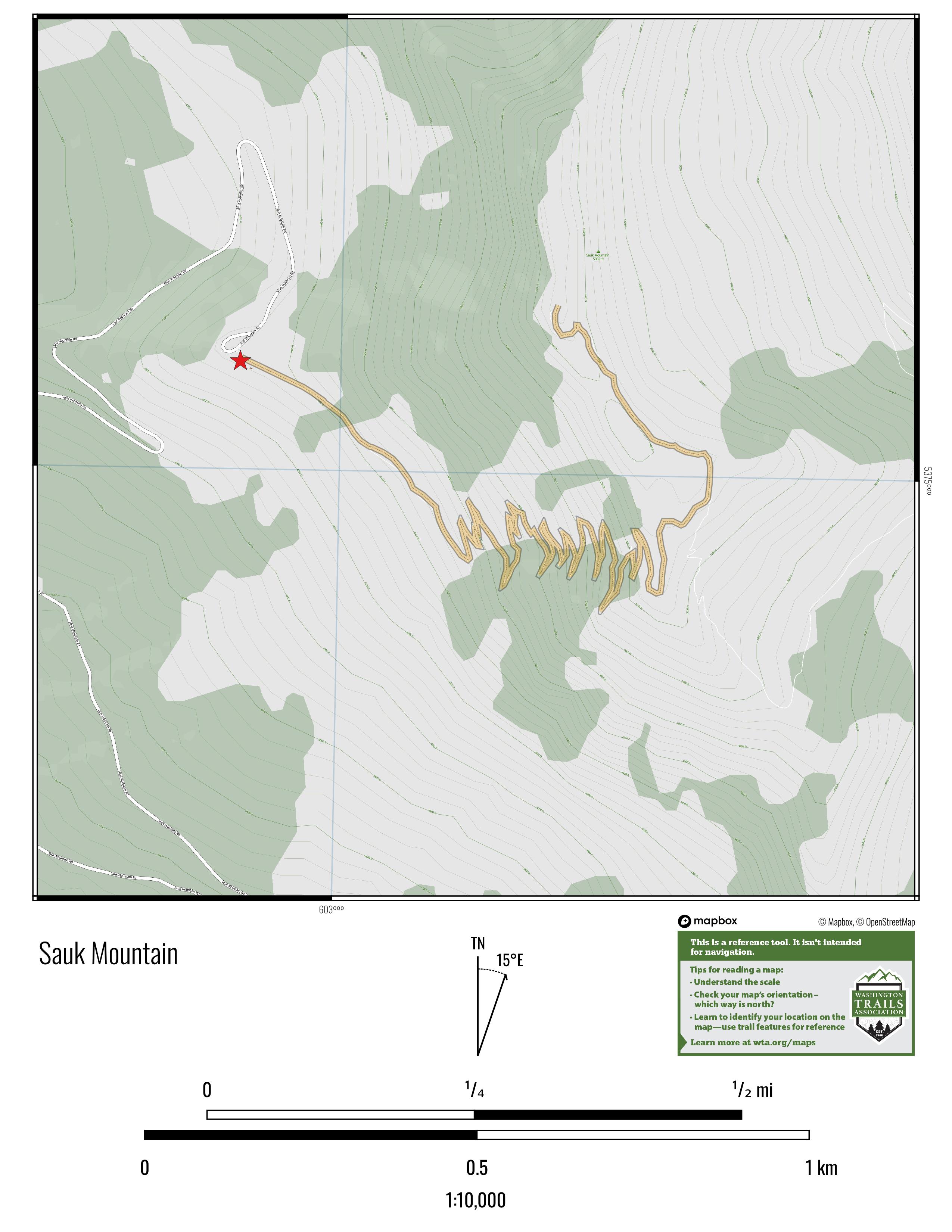 WTA Sauk Mountain Map