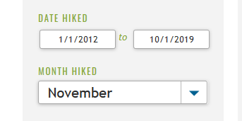 Filter trip reports for a range of years or by month