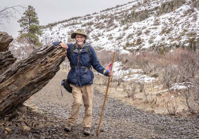 A photo of David Hagen on a snowy trail.