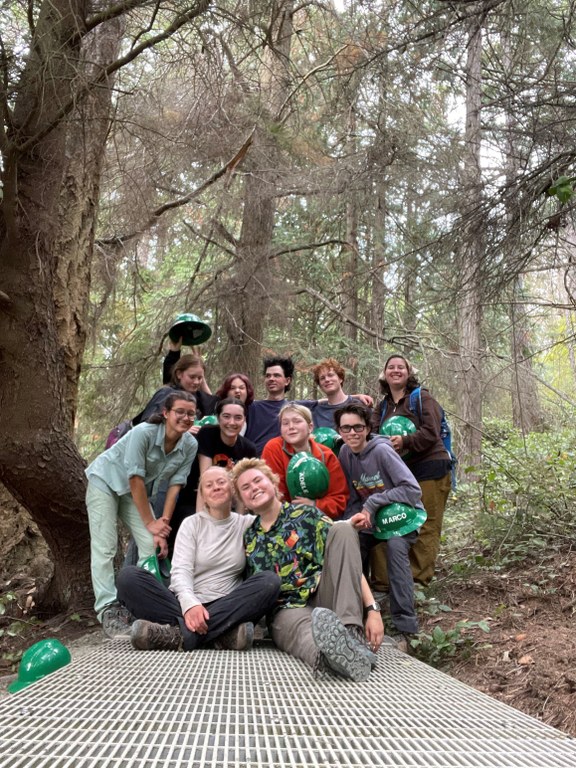 Youth volunteer vacation group photo. Photo by Anna Pree. Group photo of the youth volunteer vacation at Deception Pass State Park that Anna and Kat led in 2023. Photo by Anna Pree.