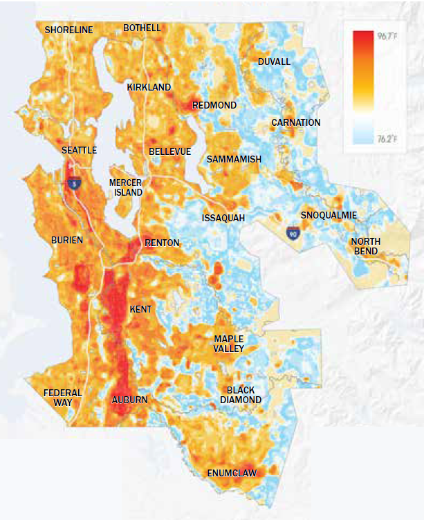 A heat map of King County.