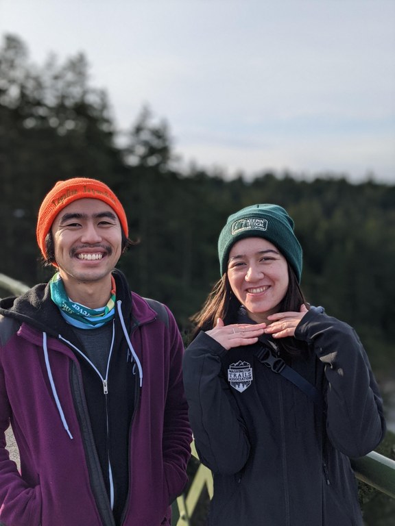 Zenwa and Sarah smile for the camera during a day outside with the ELP cohort.