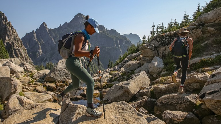 Chelsea and Michelle on the hike up. Chelsea and Michelle on the hike up.