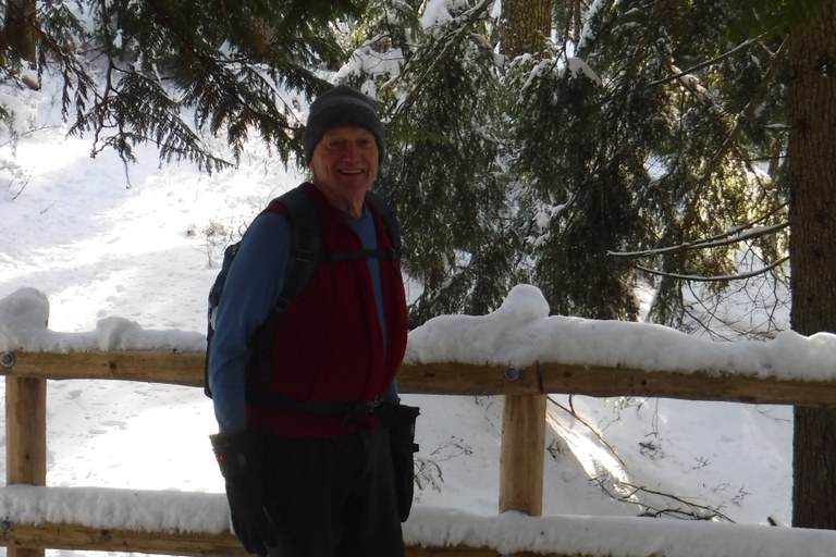 Galen Chamberlain in the snow. Photo by Holly Weiler.