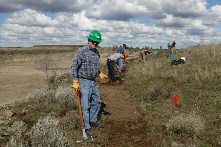 Galen Chamberlain on a work party. Photo by Holly Weiler.