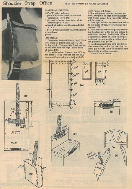 Shoulder Strap Office DIY - Signpost January 1978