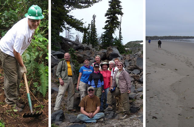 Work parties in places far from your home base allow you to explore Washington and also get a healthy dose of trail work. Photos by Kindra Ramos and Greg Friend.