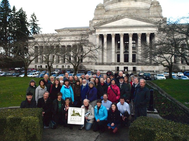 Hikers at Lobby Day in Olympia in 2013.