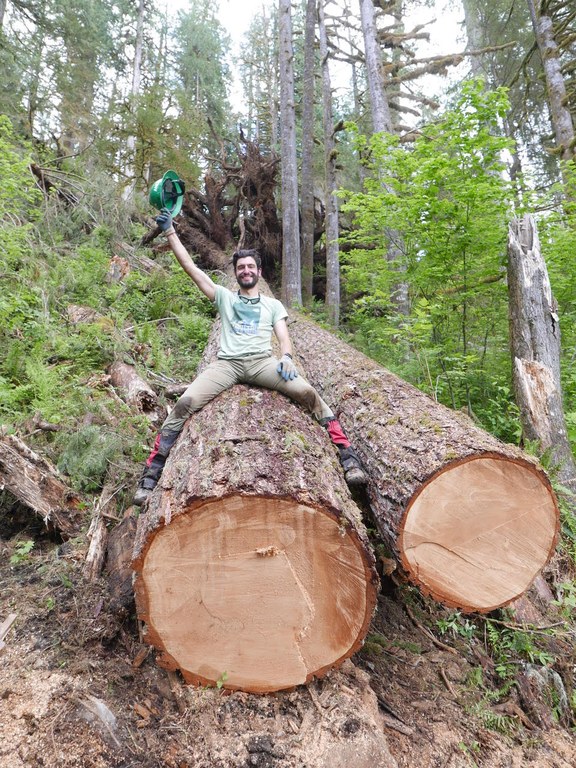 Celebrating the remove of some large logs around Baker Lake