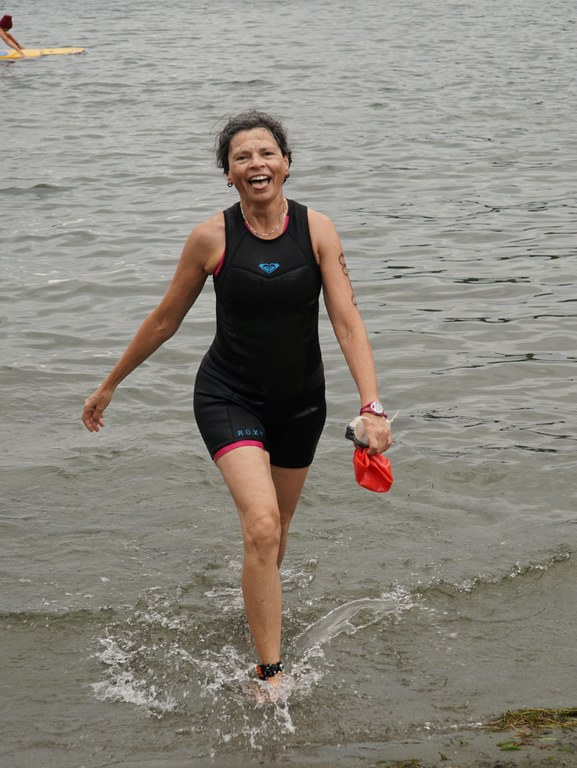 Carmen at a triathalon.