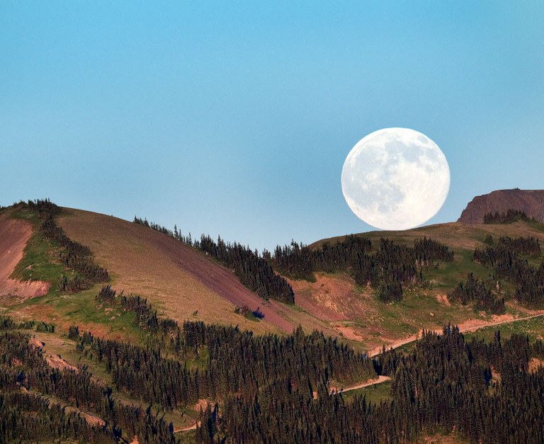 Full moon over Hurricane Ridge. Photo by Mary Campbell.