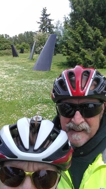 Volunteers Pat and Jesse on a bike ride. Volunteers Pat and Jesse on a bike ride.