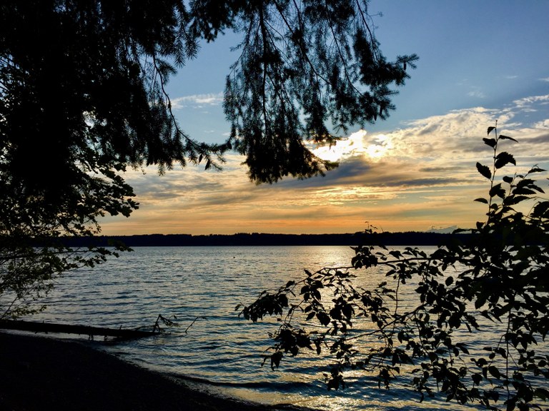 A view of the sunset over the water at Kopachuck State Park. Photo by Julia W. 