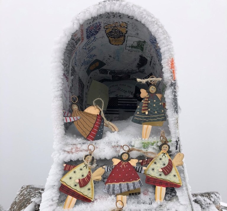 Mailbox Peak with ornaments.