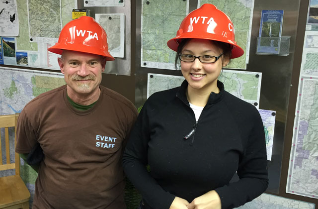 Cindy with her fellow ACL, Mike Griswold during their 2014 ACL training. Note the shiny hard hat. Photo by Ryan Ojerio. 