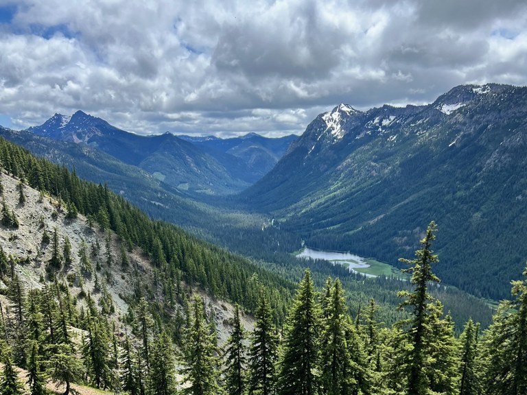Paddy-Go-Easy Pass. Photo by dakotamangus. View of Mount Daniel from Paddy-Go-Easy Pass trail. Photo by dakotamangus.
