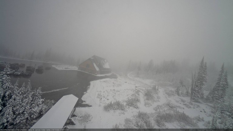 Snow at the Paradise Visitor Center. Photo by Mount Rainier National Park, National Park Service.