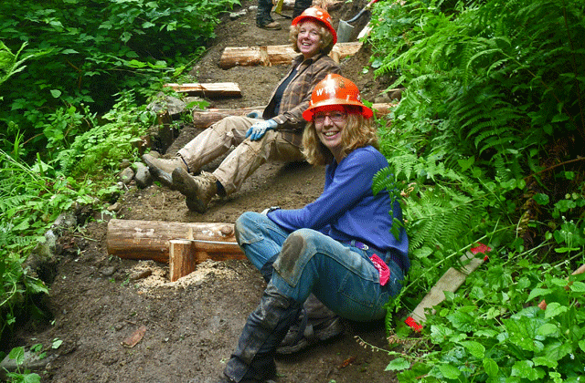 Building steps on the Peabody Creek Nature Trail. Photo by Ginger Sarver. 
