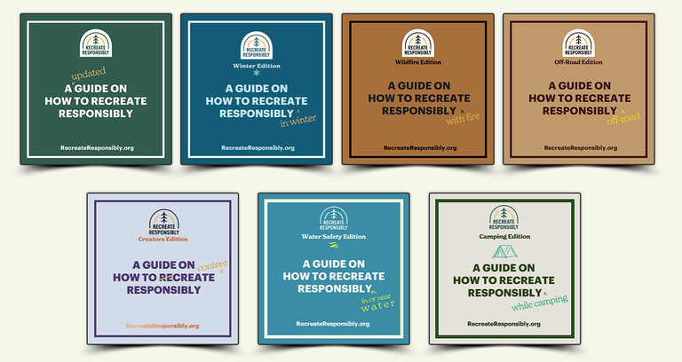 Recreate Responsibly editions, including camping, fire, and winter!