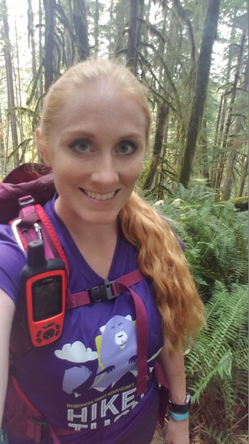 Image: Rheanna out on trail in a 2018 Hike-a-Thon shirt. Photo by Rheanna Summers.