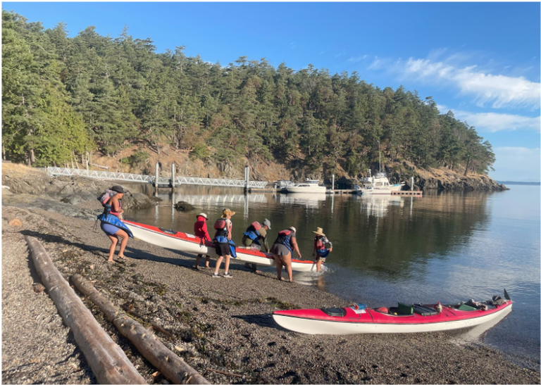 Sea Potential A group gets ready to go kayaking.