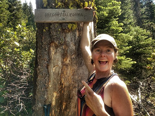 smaller-Heather Anish Anderson on PCT at Oregon-California border; image credit Heather Anderson.jpg