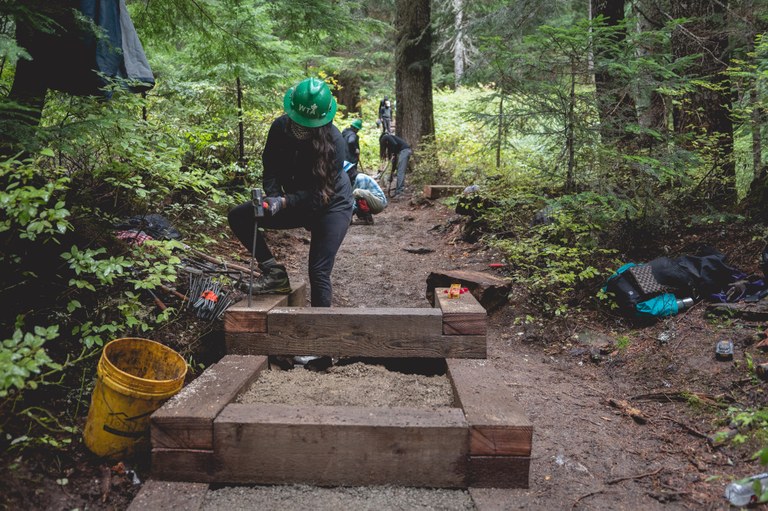 Trail work at Snow Lake Trail work at Snow Lake