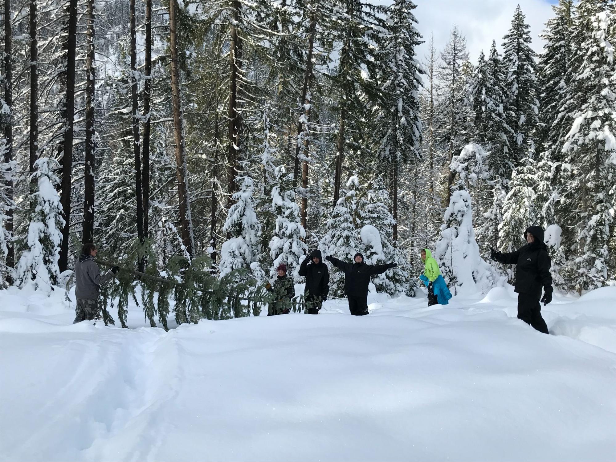 Students enjoying the snow