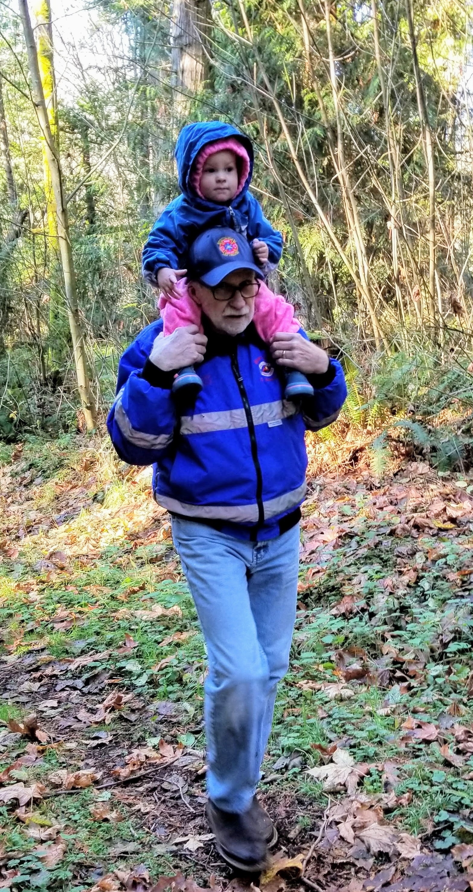 Terry Lamp with kiddo on shoulders