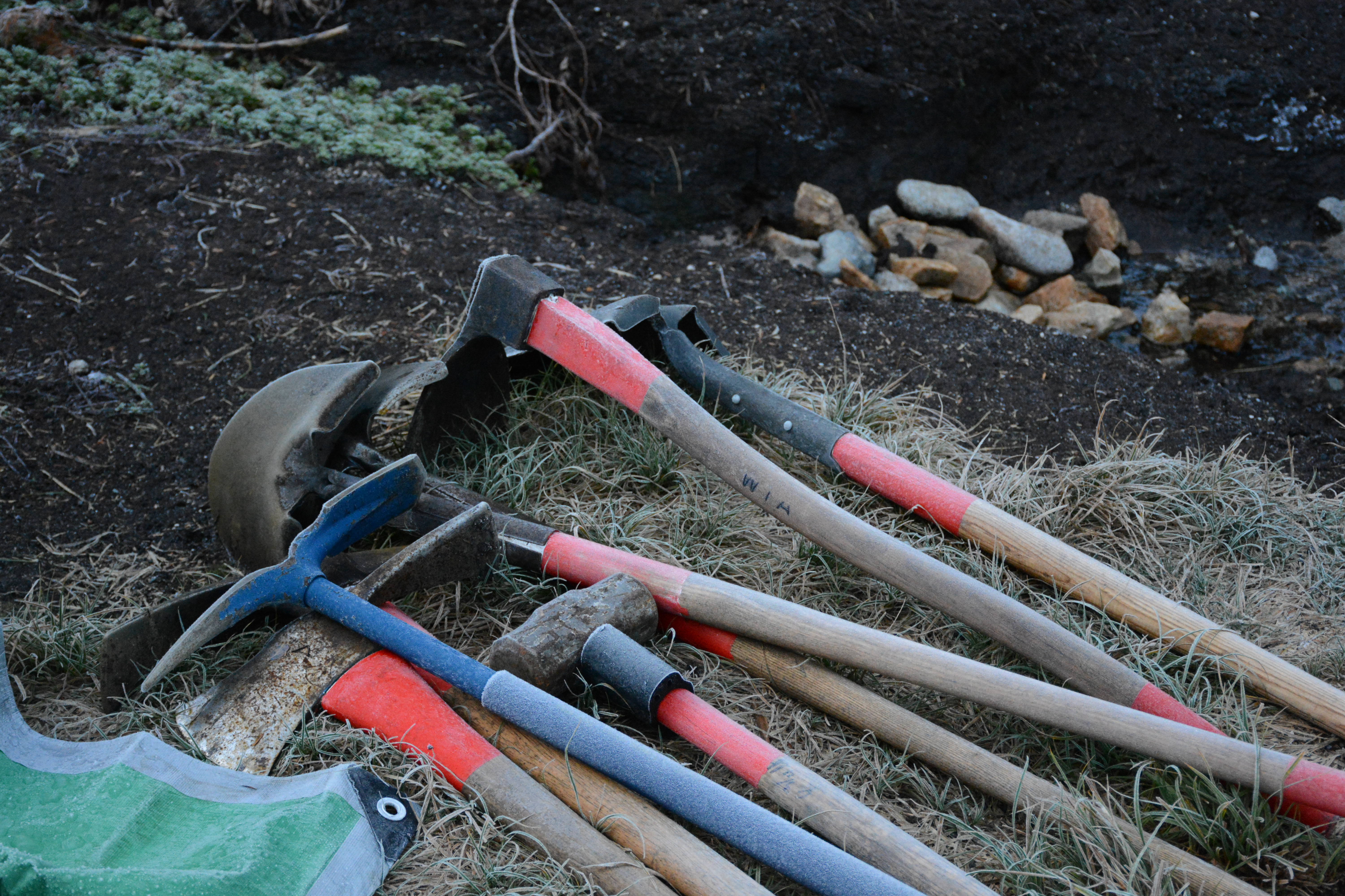 tools by side of trail