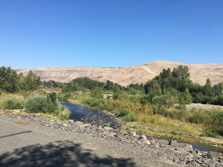 A paved path along a river near Yakima.