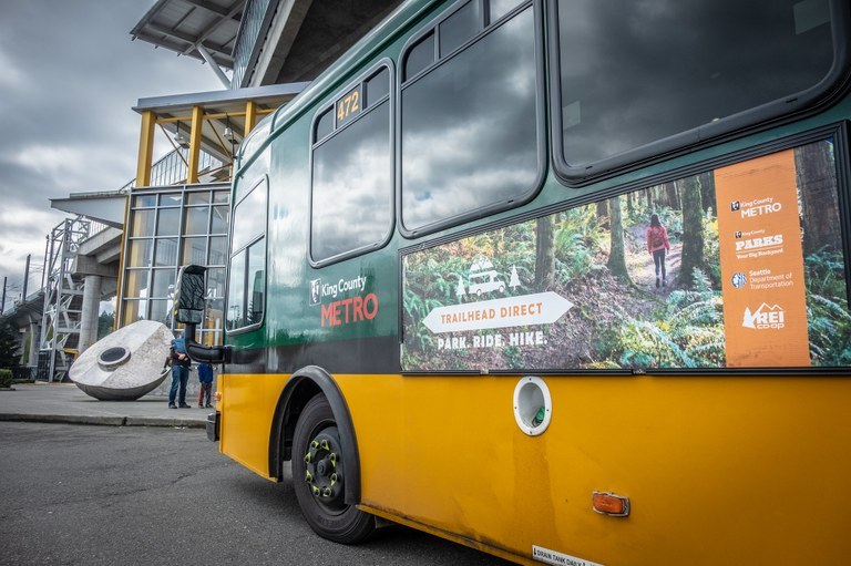 A Trailhead Direct bus. 