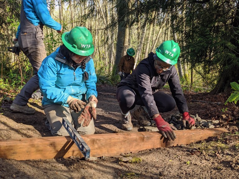 Image: The 2022 ELP cohort working on a trail. Photo by Zachary Toliver