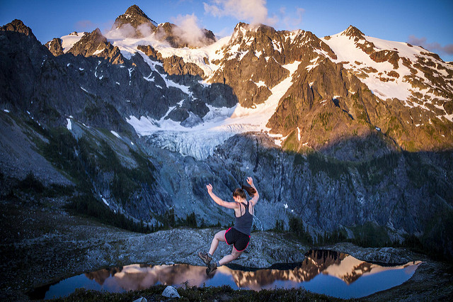 Shuksan sunset from the ridge on the west side of Lake Ann. Photo by Nick Danielson