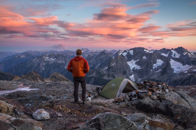 2nd place winner in the Camp Life category taken by Andrew Bertino on Sahale Arm.