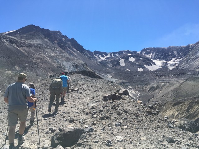 On the guided hike at Mount St. Helens. Photo by Layla Farahbakhsh