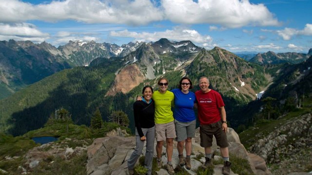 Steve Payne, Hike-a-Thoner Extraordinaire and WTA Board member, along with his team near Mount Baker in 2013.