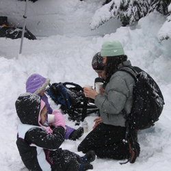 Warm drinks at lunch make for fun winter outings. Photo by Kindra Ramos