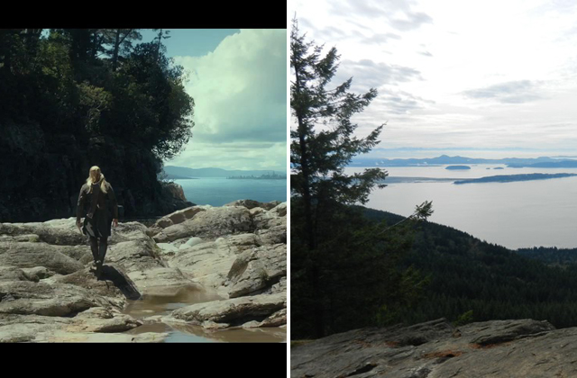 While Oyster Dome (right) might have an ocean view, it's pretty darn close to this rocky lakeshore perch in new The Hobbit film. Photo of Oyster Dome by George & Sally