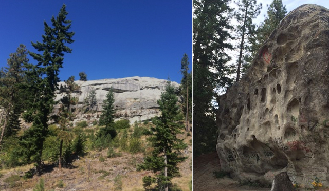 Mammoth Rock (left) and Cheese Rock (right) in the Teanaway Community Forest. Photo by Washington Department of Natural Resources