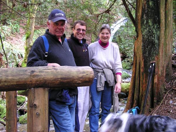 Hikers take a break at Coal Creek Falls