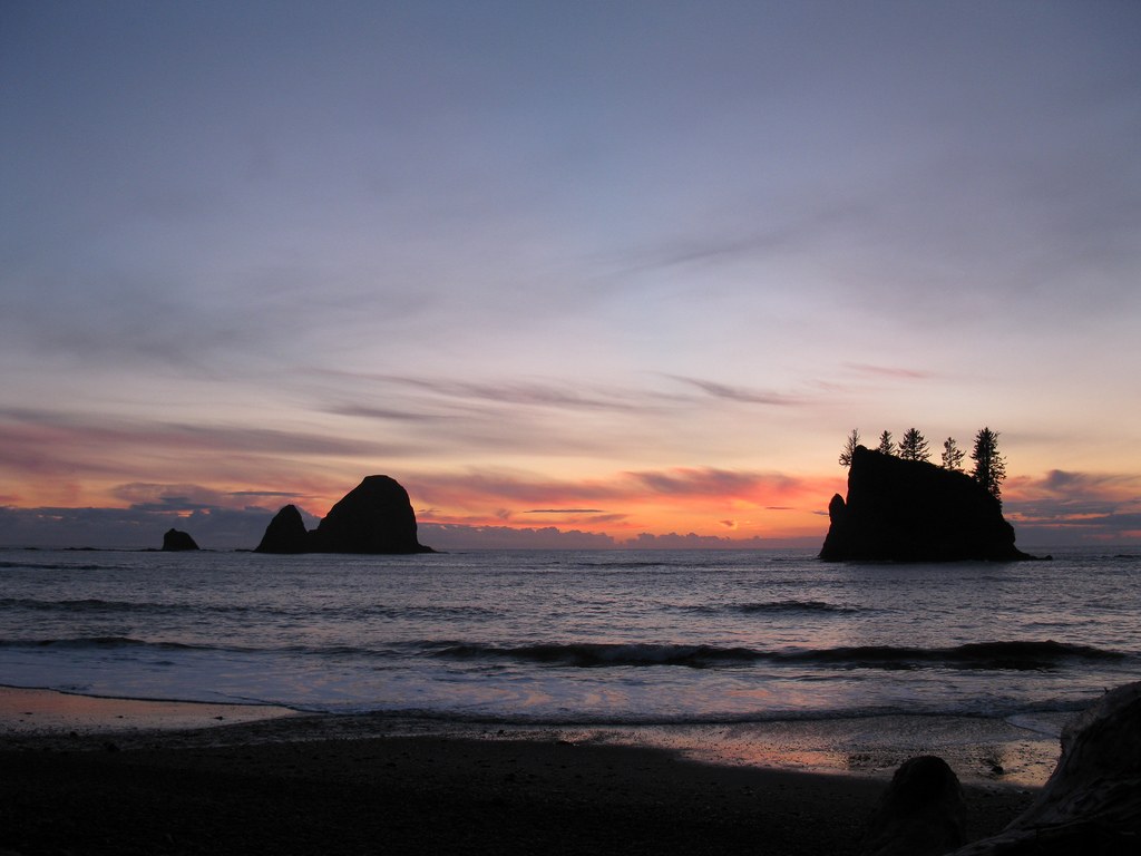 Sunset from camp at Scott Creek