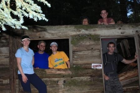 The group at the old cabin on Noisy Creek.