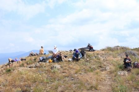 Relaxing at the summit.