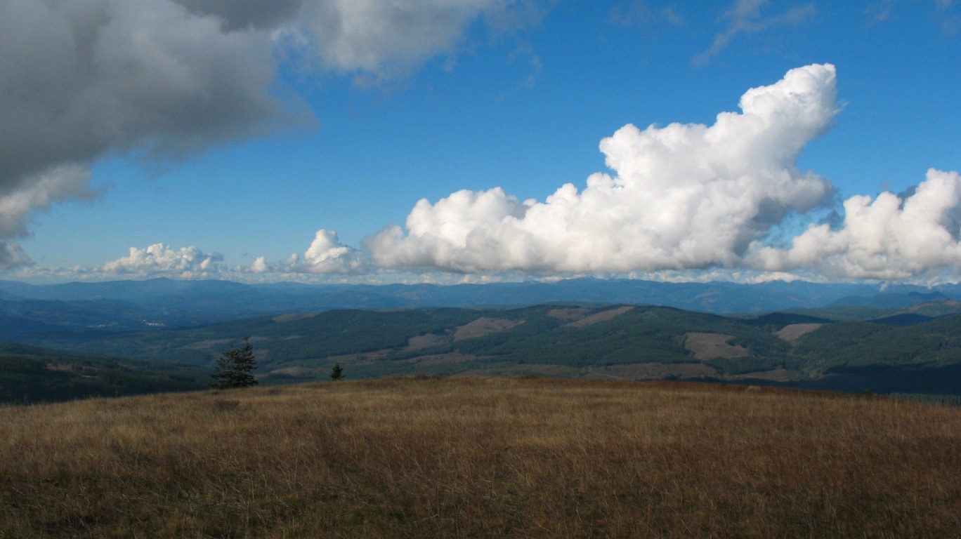 The view from the Kloochman Butte Trail. If BPA puts the powerlines along the "O" route they will be visible from here.
