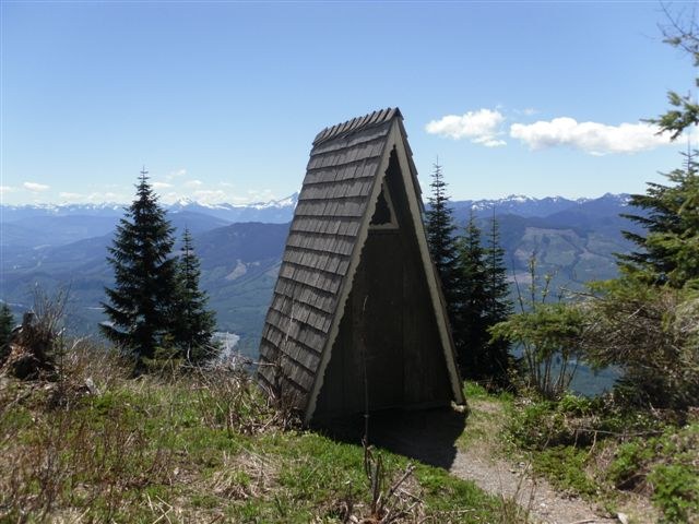 Cute A-frame privy.